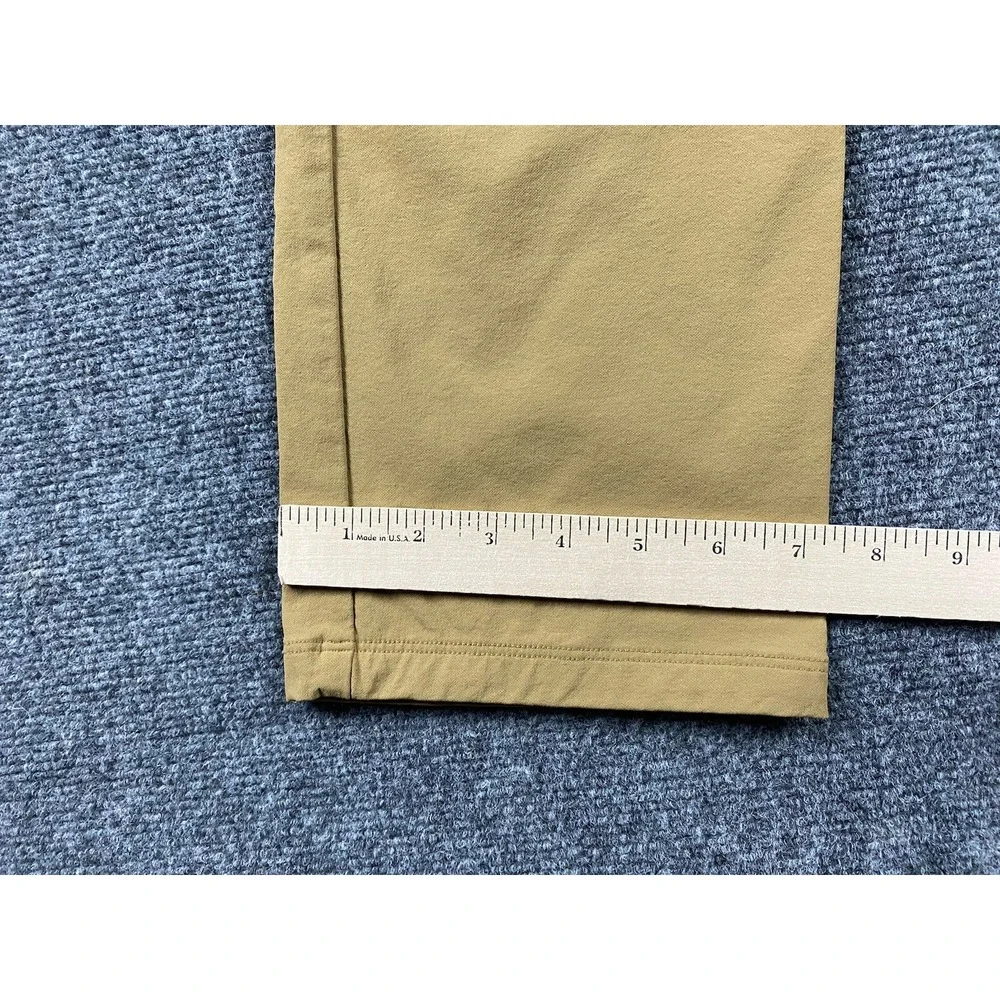 CRAZ Yoga Tech Chino Pants Mens 34 Mustard Gold Travel Golf Straight Leg Stretch